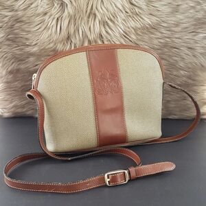 VINTAGE Didier Lamarthe Paris Dome Shoulder Bag Faux Leather Green Grey France